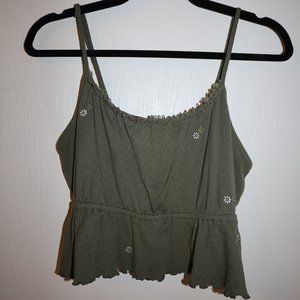 American Eagle Ruffle Spaghetti Strap Crop tank